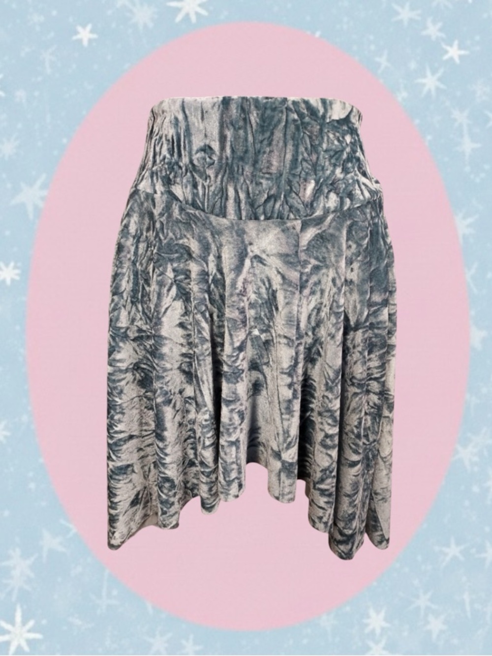 Urban Outfitters Silence + Noise Blue Velvet Asymmetrical Mini Skirt Size M